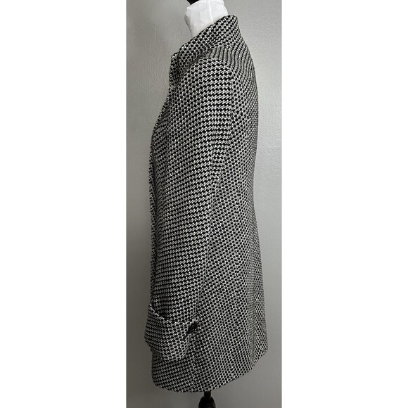 Anne Klein Black White Wool Blend Mid-Length Coat Sz XS Fully Lined Peacoat - Picture 3 of 9